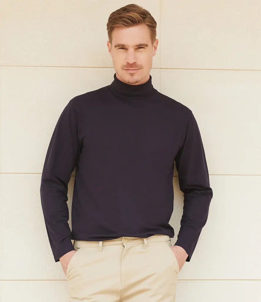 Henbury Long Sleeve Roll Neck Top