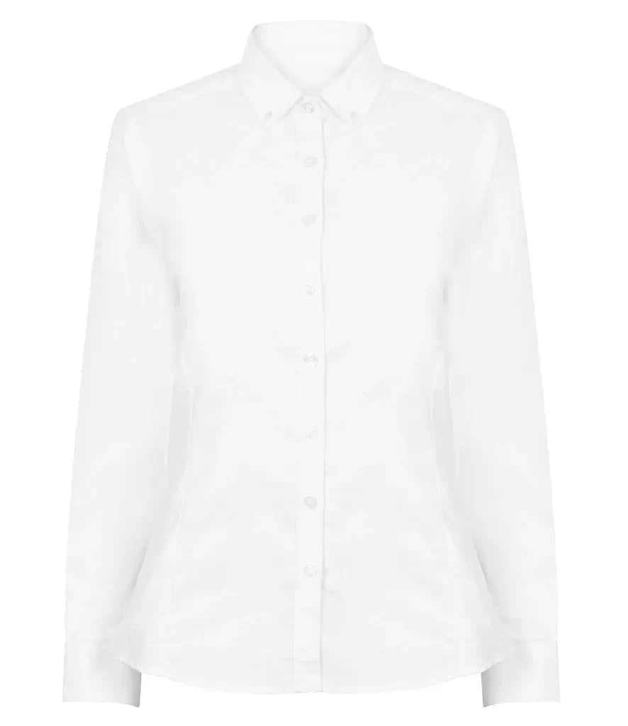Henbury Women's Modern Long Sleeve Oxford Blouse