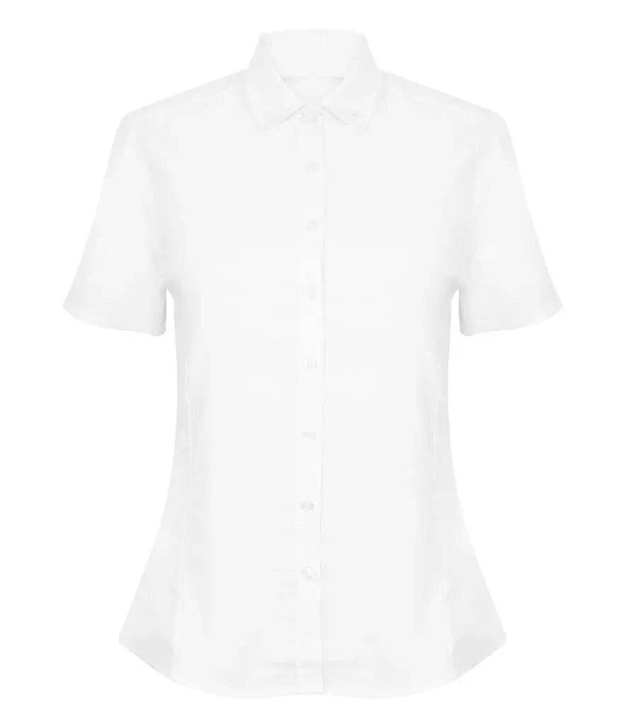 Henbury Women's Modern Short Sleeve Oxford Blouse