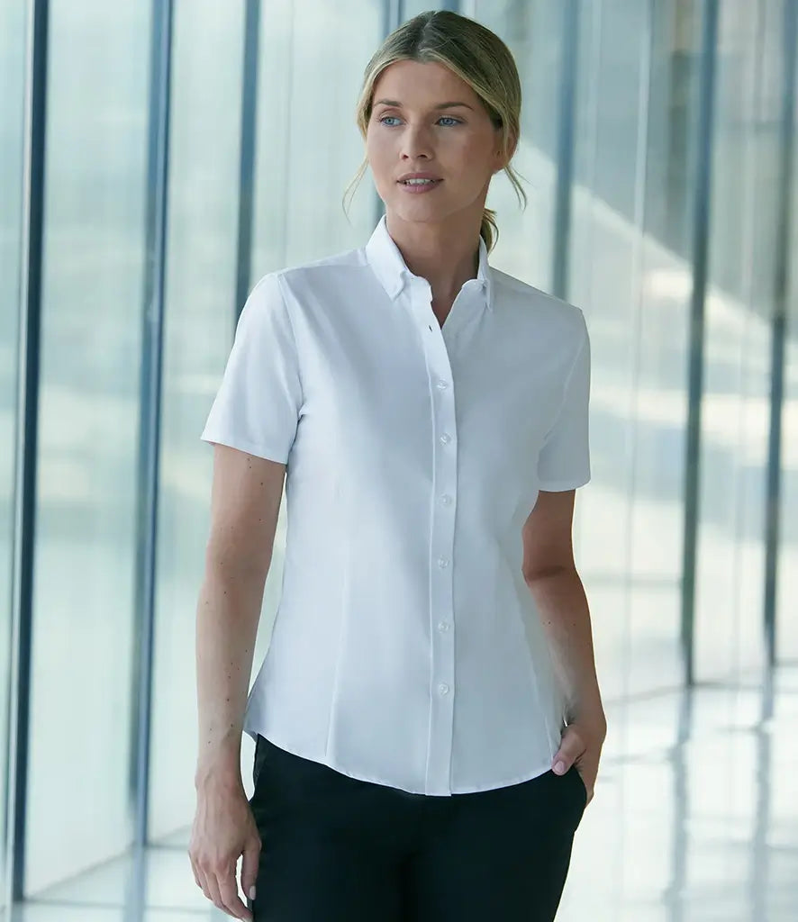 Henbury Women's Modern Short Sleeve Oxford Blouse