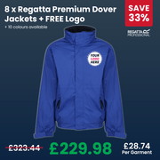 8 x Regatta Premium Dover Jackets + FREE Logo