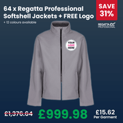 64 x Regatta Professional Softshell Jackets + FREE LOGO
