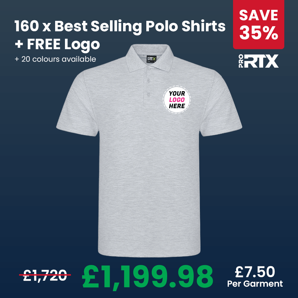 160 x Best Selling Polo Shirts + FREE Logo