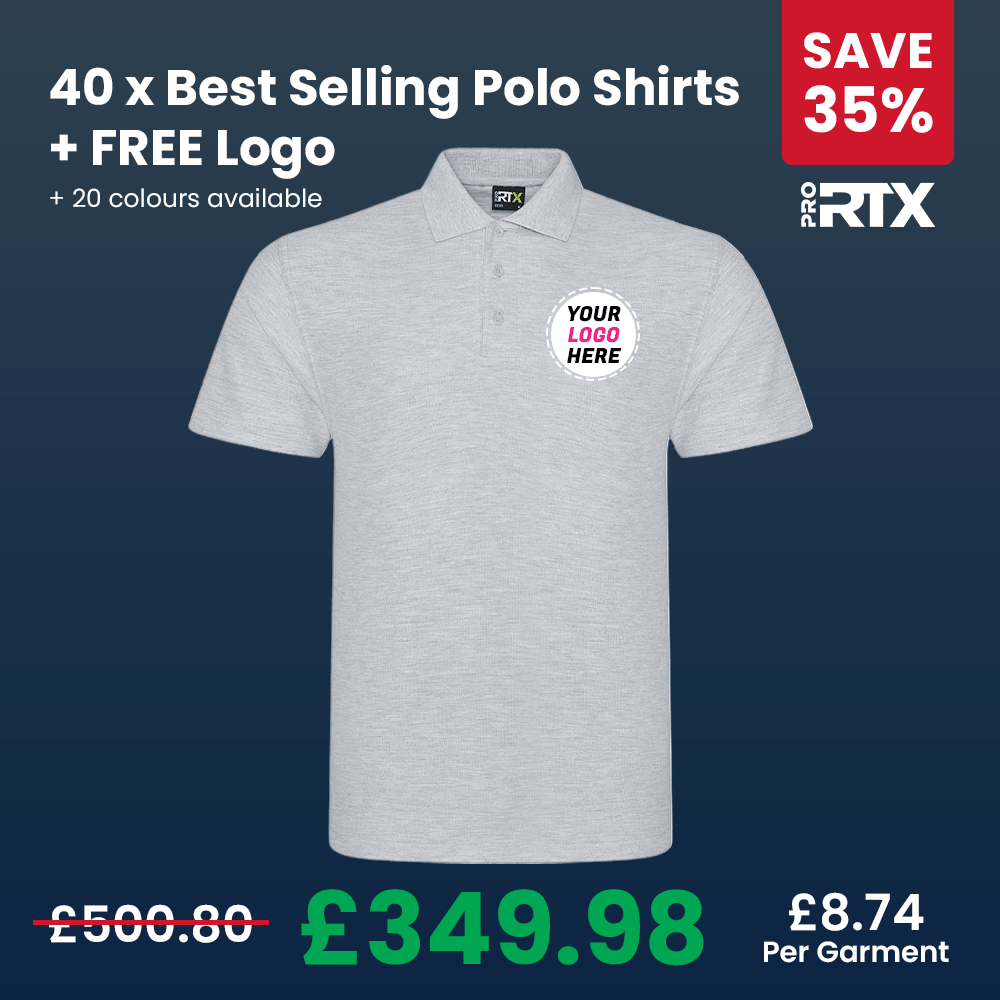 40 x Best Selling Polo Shirts + FREE Logo