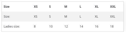 Size Chart